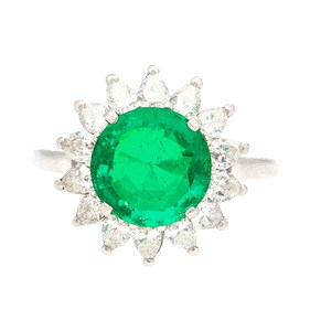 Flower Shape Round Diamond Inlay IGI Certified 14K <b>Gold</b> & 925 Silver Plated Prong <b>Set</b> Women's Engagement <b>Ring</b>-January Birthstone - Product Image 3