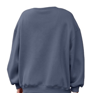 Plain Blank Solid Dear Custom Logo OEM ODM Drop Shoulder High Quality O Neck High Low Pullover <b>Vintage</b> <b>Sweatshirt</b> - Product Image 2