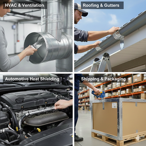 Cinta de Aluminio para HVAC Personalizada OEM – Rollo de Embalaje de Cartón Sensible a la Presión y Alta Temperatura - Product Image 2