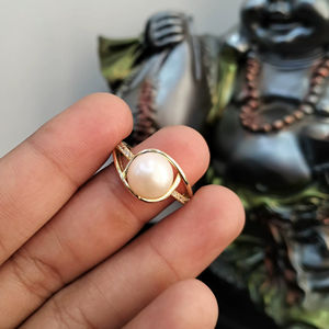 Freshwater Pearl Floral American Diamond <b>Adjustable</b> <b>Ring</b> Free <b>Size</b> Open Band Pearl Jewelry <b>Ring</b> Resizable Supplier - Product Image 1