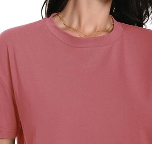 Women Solid Color Gym <b>Crop</b> <b>Top</b> Short Sleeve Pink Workout Wear - Product Image 4