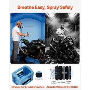 Système de soufflage puissant de 550 W, cabine de peinture gonflable de 9,84 x 8,2 x 8,2 pieds pour la publicité, pour la peinture au pistolet, vélo, moto - Product Image 3