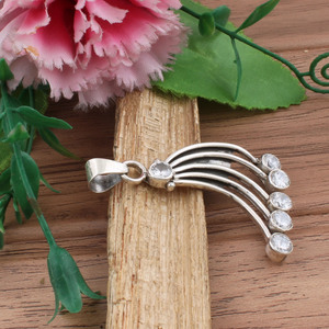 Pendentif en grenat rouge naturel vintage, argent sterling 925 plaqué platine, serti en bélière, style antique, collier en pierres précieuses victorien - Product Image 2