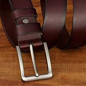 Ceinture en cuir de vachette JECCON pour homme, style décontracté, boucle à ardillon en alliage, imprimée, durable, largeur 38 mm, motif uni, modèle B51497-38 - Product Image 6