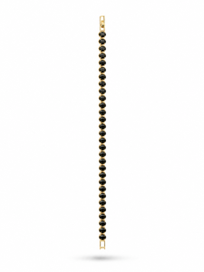 ELVORA GEMS Classic 22K Gold Plated Handwoven <b>Moon</b> Shape Black Crystal Tennis <b>Bracelet</b> for Women Daily Wear - Product Image 2