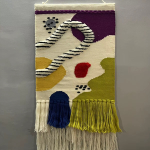 พรมแขวนผนังลายนามธรรมถักมือแบบใหม่ |   ผ้าแขวนผนังมาคราเม่ทอมือ งานแฮนด์เมด สไตล์โมเดิร์นโบโฮ -40 - Product Image 1