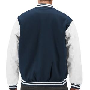 Vestes de baseball personnalisées pour hommes avec logo, doublure matelassée en coton, manches en cuir et laine, style varsity. - Product Image 6