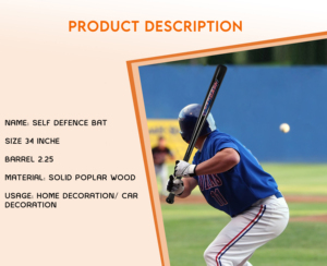 34" <b>Baseball</b> <b>Bat</b> Black Barrel & Black Grip Beech Poplar Wood/Solid Wood for Youth & Adult 18 oz & Barrel BY NAQQASH SPORTS - Product Image 5