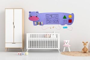 Panel de Actividades Montessori de Madera con Forma de Hipopótamo para Niños Pequeños, Tablero Sensorial de Aprendizaje con Laberinto Magnético de Cuentas - Product Image 2