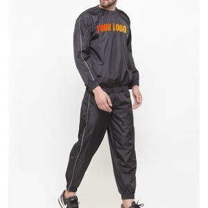 Men's Reflective Piping Nylon Windbreaker Tracksuit Hooded Lightweight Streetwear Drawstring <b>Set</b> - Product Image 1