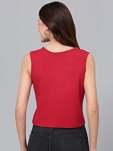 T-shirt sans manches en coton premium, coupe ajustée, uni, décontracté, pour femme, coupe moderne - Product Image 2