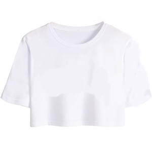 Top Corto Blanco para Mujer, Manga Corta, Cuello Redondo, Estilo Casual Urbano, Estampado Gráfico, Denim Tie-Dye, Fruncido, Transpirable, Primavera Verano, Corte Regular - Product Image 2