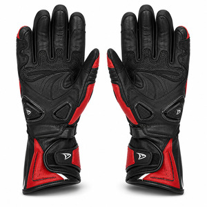 Guantes de Carreras de Cuero Genuino con Protección de Palma de Fibra de Carbono, Cierre Transpirable de Velcro, Unisex para Motociclismo - Product Image 2