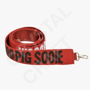 Correa de Gancho Vintage con Cuentas GIGEM AGGIES, Accesorio de Moda para Bolso con Texto Rojo - Product Image 4