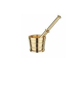 Bold Blossom Brass Mortar Pestle Set Unpolished Manual Spice <b>Grinder</b> <b>Herb</b> Mallet Food Grade Dishwasher Safe Made in India - Product Image 1