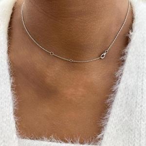Collar con Colgante de Diamante en Forma de Corazón, Oro Blanco de 14K, Collar Romántico con Colgante de Corazón, Regalo de Aniversario para Mujeres Elegantes - Product Image 4