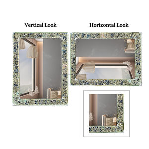 กระจกติดผนังห้องน้ำพร้อมกรอบกระจกโมเสค กรอบตกแต่งติดผนัง สำหรับอ่างล้างหน้า ห้องนอน กระจกเงาสำหรับห้อง - Product Image 4