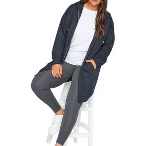 Robe longue à capuche zippée pour femme, en molleton de coton oversize, style sweat-shirt, avec capuche, vente en gros, fournisseur d'usine OEM - Product Image 2