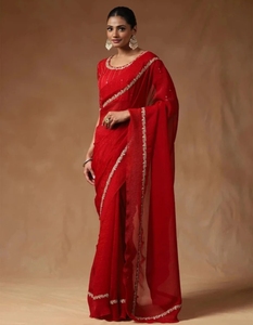 KV Embellished Bollywood <b>Tissue</b> Saree - Product Image 5