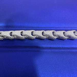 Bracelet Moissanite Plaqué Or Effet Givré 10mm Pierres VVS Couleur D Tendance Hip Hop Femme Argent Sterling 925 - Product Image 3