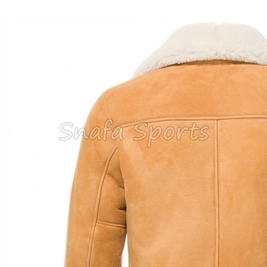 Custom Men's Winter <b>Jacket</b> Faux Fur <b>Shearling</b> Collar Classic Aviator <b>Bomber</b> Style Genuine Pure Leather Men's <b>Jackets</b> - Product Image 6