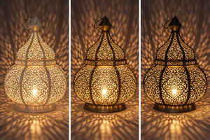 Farol de Hierro Oriental Marroquí Antiguo Hecho a Mano con Diseño Grabado a Mano de Alta Calidad para Decoración Navideña del Hogar - Product Image 3