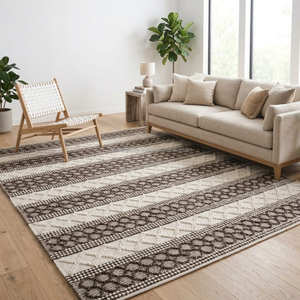 New Bohemian Geometric Area <b>Runner</b> Rug Handloom Indian Export Boho Chic Tufted Cotton With Fringes Living Room Floor Rug - Product Image 2