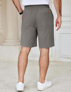 Pantalones de Lona para Hombre, Estilo Esencial, Hasta la Rodilla, Transpirables, Antiarrugas, de Secado Rápido, Suaves, Cómodos, con Cintura Elástica y Cordón Ajustable - Product Image 2