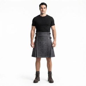 Kilt utilitaire noir unisexe, style gothique, avec panneaux cargo, multi-poches, boucle réglable, vêtements de travail, streetwear, designs personnalisés - Product Image 3