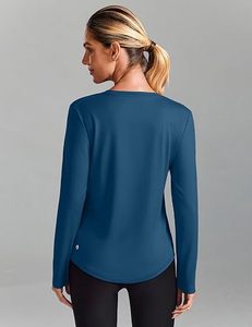 Custom Breathable Wrinkle <b>Long</b> <b>Sleeve</b> Yoga <b>Top</b> Women Wholesale Manufacturer OEM ODM Sportswear Activewear <b>Gym</b> Fitness Workout - Product Image 4