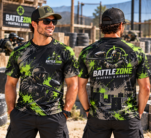 Camiseta Deportiva Personalizada Battlezone Paintball para Hombre, Manga Corta, Sublimación, Secado Rápido, Cuello Redondo, Corte Regular - Product Image 1