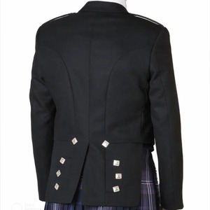 Chaqueta de Lana Prince Charlie Negra en Todos los Tamaños con Chaleco para Festivales Musicales, Logotipo Personalizado y Servicio OEM - Product Image 1