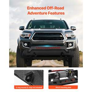 Pare-chocs avant en acier robuste pour Toyota Tacoma 2016-2023, compatible avec les camionnettes, pièce de carrosserie, plaque de treuil, supports de fixation en D, TRD - Product Image 4