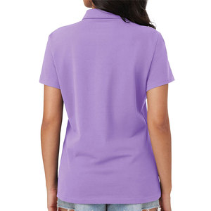 Camiseta Polo de Manga Corta Color Morado Sólido para Mujer, Top Informal Tejido, Camisetas Polo al por Mayor - Product Image 6