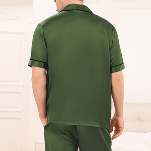 Ensemble de pyjama en soie satinée de qualité supérieure pour hommes, produit le plus vendu, séchage rapide, respirant, vêtements de nuit pour hommes - Product Image 5