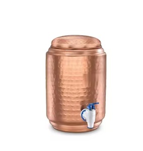 Designer Copper Water <b>Dispenser</b> Storage Vessel with Tap for <b>Drinking</b> Water Suitable for Home Kitchen Restaurant and Event Use - Product Image 6