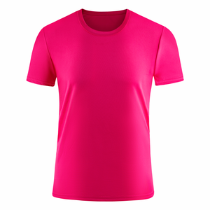 Camiseta de Manga Corta para Hombre, Cuello Redondo, Ajuste Regular, Secado Rápido, Tejido de Poliéster, Color Sólido, Diseño Liso en la Parte Delantera - Product Image 5