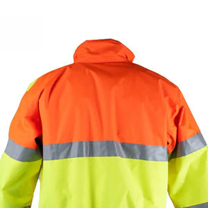 เสื้อแจ็คเก็ตนิรภัยสะท้อนแสงสำหรับผู้ชาย สีส้มเหลือง โพลีเอสเตอร์ ชุดทำงาน ปิดด้วยซิป - Product Image 6