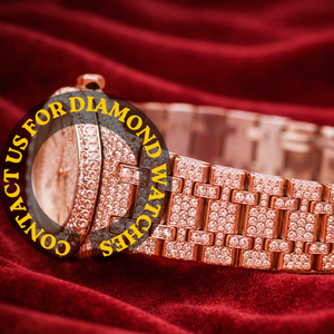 <b>Top</b> High Rated <b>Rose</b> Gold Brilliant Cut Moissanite Diamond Full Iced Custom Unisex Branded New Collection Hip Hop Quartz Watch - Product Image 2