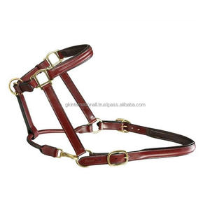 Halter en cuir double rembourré triple couture de la meilleure qualité dans toutes les tailles et couleurs personnalisées accessoires en laiton massif - Product Image 1