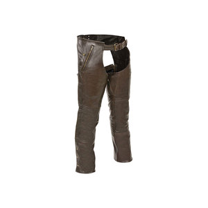 Blue Leather Jodhpur Breeches With Fringe Trim For Horse Riding - Product Image 4