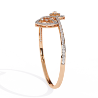 Bracelet jonc de luxe en argent 925 avec moissanite, design bouclier à coupe triangulaire, pour femme, à porter au quotidien