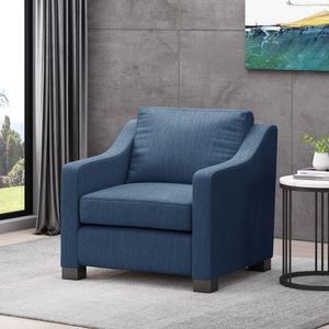 Blue <b>Upholstered</b> Club <b>Chair</b> for Living Room - Product Image 1
