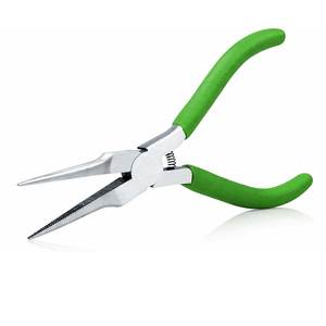 Mini Stainless Steel Needle Nose Pliers <b>Thin</b> Serrated Jaw 4.5 Inch Micro Precision Long Nose Tool Jewelry Making <b>Wire</b> Looping - Product Image 1