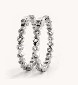 <b>Hoops</b> <b>Earrings</b> Diamond <b>Earrings</b> Gold and <b>Silver</b> <b>Earrings</b> Natural and Lab Grown Diamonds <b>Earrings</b> <b>Hoops</b> Fine Jewelry for Women - Product Image 2