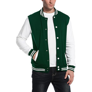 Blouson universitaire oversize pour homme en mélange laine et polyester, coupe décontractée à épaules tombantes, style rétro universitaire, streetwear, manteau d'hiver tendance - Product Image 2