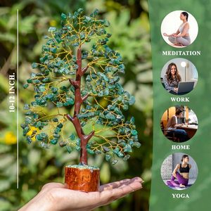 ALIZA AGATE EXPORTS Arbre en cristal d'aventurine verte naturelle, fait main, 300 perles, pour décoration intérieure, cadeau, vente en gros - Product Image 2