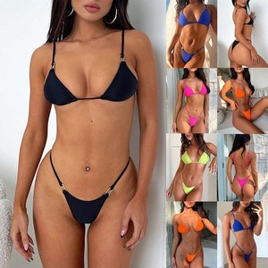Ensemble de bikini côtelé pour femme avec impression personnalisée, ensemble de bikini sans couture, fabricant de maillots de bain en gros - Product Image 5