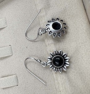 Trendy <b>Black</b> <b>Onyx</b> Designer <b>Earring</b> 925 Sterling Silver Plated Vintage Handmade Gemstone Drop <b>Earrings</b> for Women - Product Image 4