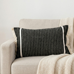 Customized Handwoven Cushion Cover Lumbar 12x20 Custom Size Striped Sustainable Home Decor Handloom Pillowslip - Product Image 2